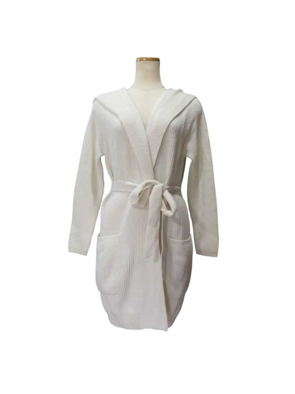 Max Mara Cashmere Long Knit Cardigan Ivory S